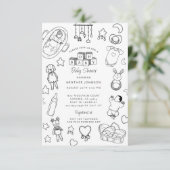 Schattige handgetekend Baby shower Kaart (Staand voorkant)