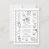 Schattige handgetekend Baby shower Kaart (Voorkant)