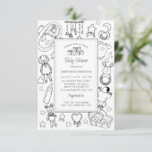 Schattige handgetekend Baby shower Kaart (Staand voorkant)
