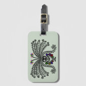 Schattige handgetekend - LyreBIRD - Groen bagagela Bagagelabel (Voorkant (verticaal))