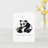 Schattige handgetekend - PANDA Beer - Wilde Dieren Kaart (Gele Bloem)