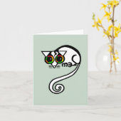 Schattige handgetekend -POSSUM -Aussie wildlife -G Kaart (Gele Bloem)