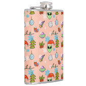 Schattige handgetekende Alien Christmas Seamless P Heupfles (Rechts)