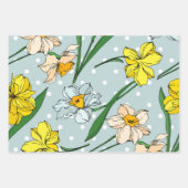 Schattige handgetekende bloemetjes Paarse Blauw Ro Inpakpapier Vel (Voorkant 2)