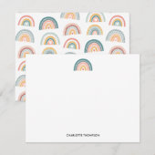 Schattige handgetekende boho regenboog notitiekaartje (Voorkant / Achterkant)