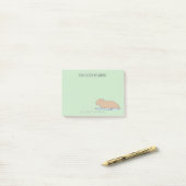 Schattige handgetekende Capybara Rainforest Zoo An Post-it® Notes (Op bureau)