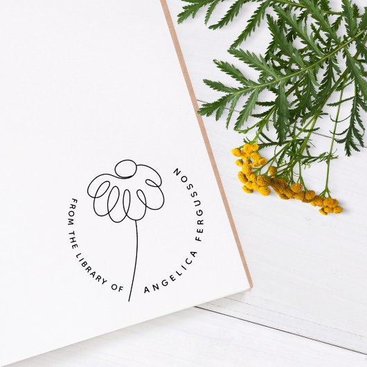 Schattige handgetekende Daisy Flower Custom Librar Rubberstempel