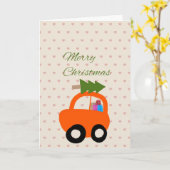 Schattige handgetekende kerstkaart kaart (Gele Bloem)
