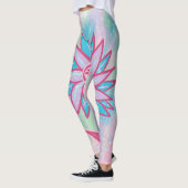 Schattige handgetekende pastelbloem leggings (Links)
