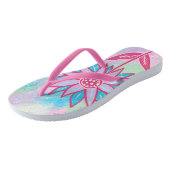 Schattige handgetekende pastelbloem teenslippers (Schuin)