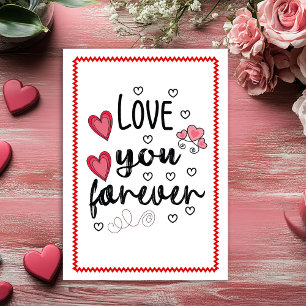 Schattige handgetekende Valentijnkaart voor haar s Feestdagenkaart
