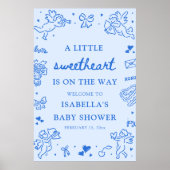 Schattige handgetekende Valentijnsdag babyshower w Poster (Voorkant)