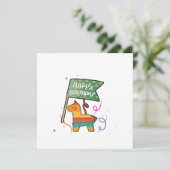 Schattige Handgetekende Verjaardag Kaart (Staand voorkant)