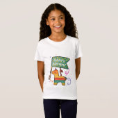 Schattige Handgetekende Verjaardag T-shirt (Voorkant volledig)