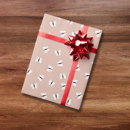 Schattige handgetekende vlinderpatroon op roze cadeaupapier
