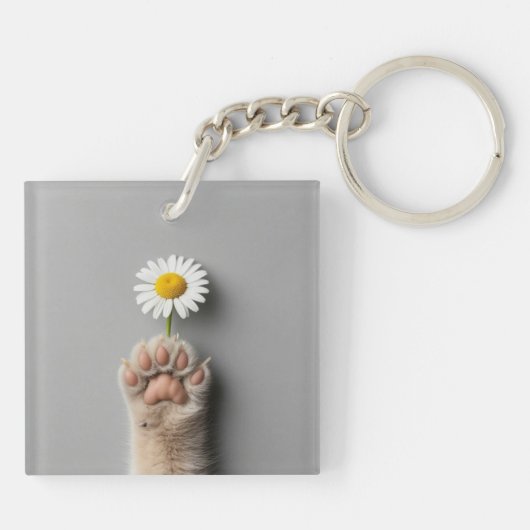 schattige hand's cat sleutelhanger (Achterkant)