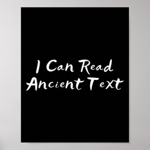 Schattige handschrift Ik kan oude tekst lezen Poster