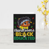 Schattige Handsome Black & Opgeleide Zwarte Ge Kaart (Gele Bloem)