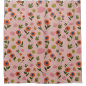 Schattige handtekeningbloempatroon douchegordijn (Voorkant)