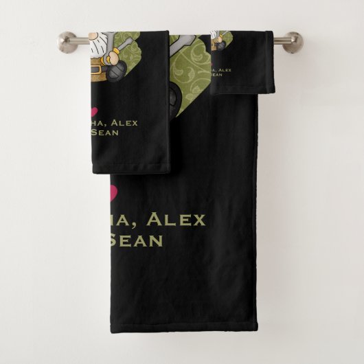 Schattige Handyman & Carpenter Garden Gnome Bad Handdoek (Insitu)