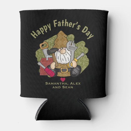 Schattige Handyman & Carpenter Garden Gnome Blikjeskoeler (Voorkant)