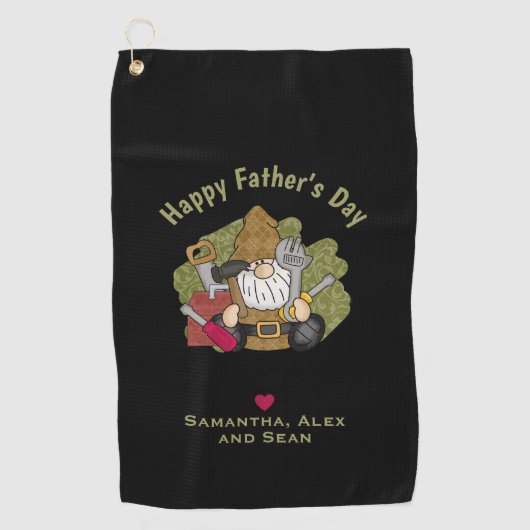 Schattige Handyman & Carpenter Garden Gnome Golfhanddoek (Voorkant)