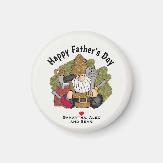 Schattige Handyman & Carpenter Garden Gnome Magneet (Voorkant)