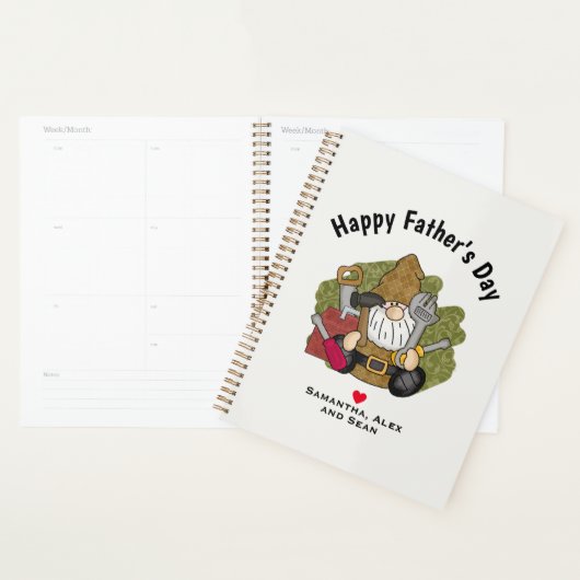 Schattige Handyman & Carpenter Garden Gnome Planner (Display)