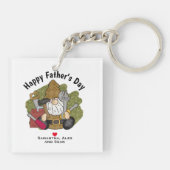 Schattige Handyman & Carpenter Garden Gnome Sleutelhanger (Achterkant)