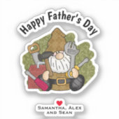 Schattige Handyman & Carpenter Garden Gnome Sticker (Voorkant)