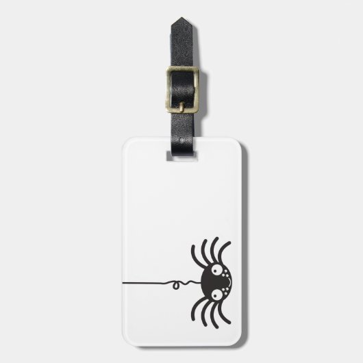 schattige hangende spin met kleine ogen bagagelabel (Voorkant verticaal)
