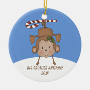 Schattige Hanging Monkey Big Brother Ornament