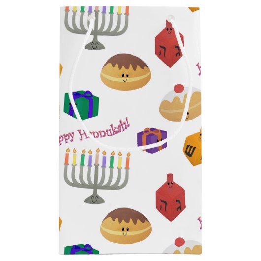 Schattige Hannukah Patterned Klein Cadeauzakje (Achterkant)