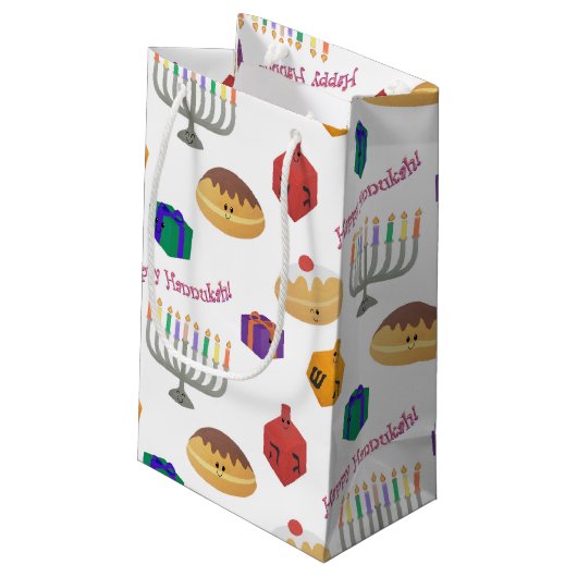 Schattige Hannukah Patterned Klein Cadeauzakje (Achterkant Gekanteld)