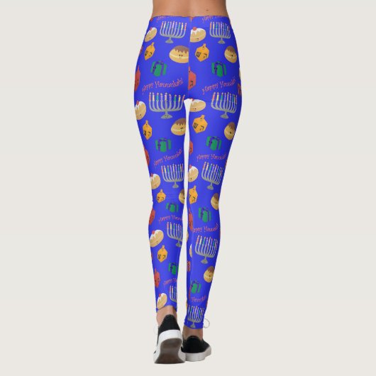 Schattige Hannukah Patterned Leggings (Achterkant)