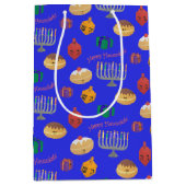 Schattige Hannukah Patterned Medium Cadeauzakje (Voorkant)