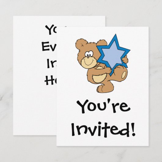 schattige hanukkah teddy beer houdster van david kaart (Voorkant / Achterkant)