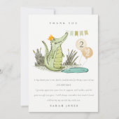 Schattige Happende Alligator in Moeras Verjaardag Bedankkaart (Voorkant)
