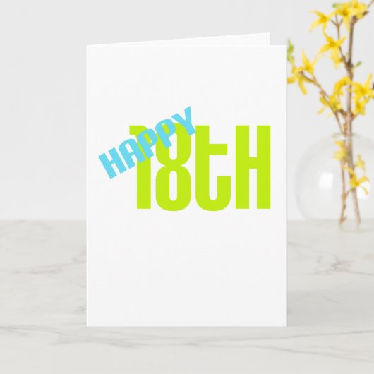 Schattige, "Happy 18th Birthday" Kaart (Gele Bloem)
