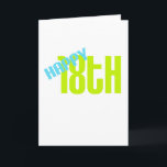 Schattige, "Happy 18th Birthday" Kaart<br><div class="desc">Schattige,  "Happy 18th Birthday" ontwerp. Al onze design zijn beschikbaar op mannen,  dames,  kinder,  baby t-shirts en andere kleding. We bieden ook onze design op mokken,  petten,  stropdassen,  pinnen,  tassen,  muismatten,  briefpapier,  stempels en meer.</div>