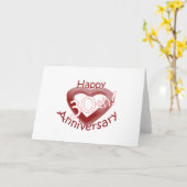 Schattige, "Happy 30th Jubileum" Hartontwerp Kaart (Gele Bloem)