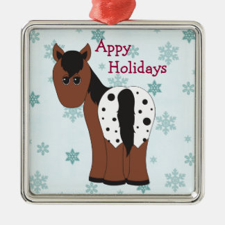 Schattige Happy Appy Feestdagen Deken Appaloosa Pa Metalen Ornament