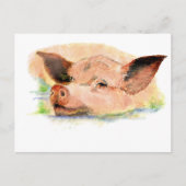 Schattige Happy as a Pig in Mud, Boerderij Dier, H Briefkaart (Voorkant)