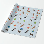 Schattige Happy Basenji Hound Love Christmas Cadeaupapier (Uitgerold)