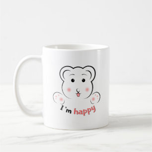 Schattige Happy Beer Face Mok - Minimalistische gl