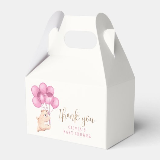 Schattige Happy Beer Roze Balloon Baby shower Bedankdoosjes (Voorkant Zijde)
