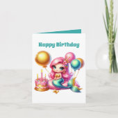 Schattige Happy Birthday bericht toevoegen zeemeer Kaart (Voorkant)