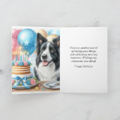 Schattige Happy Birthday Border Collie Wenskaart Kaart (Binnen)