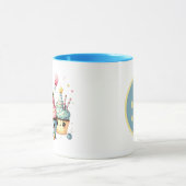 Schattige Happy Birthday cupcake voeg naam toe Mok (Midden)