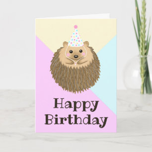 Schattige Happy Birthday Hedgehog Verjaardag Kaart